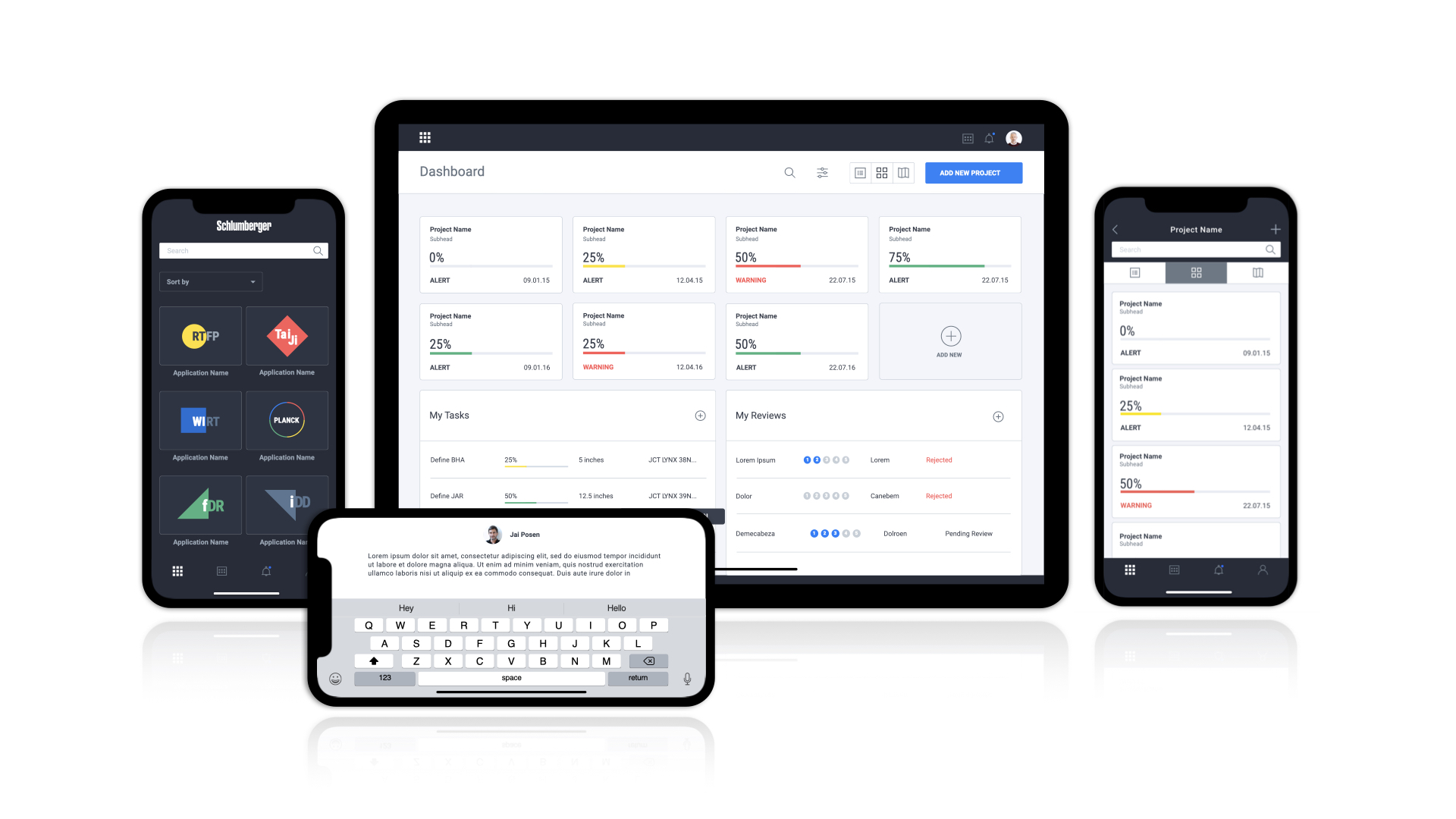 Beehive interfaces adapted across tablet and mobile devices